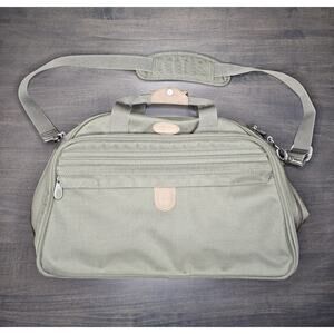 ATLANTIC Carry-On Luggage Green Shoulder Bag CANVAS Travel Bag Leather accents